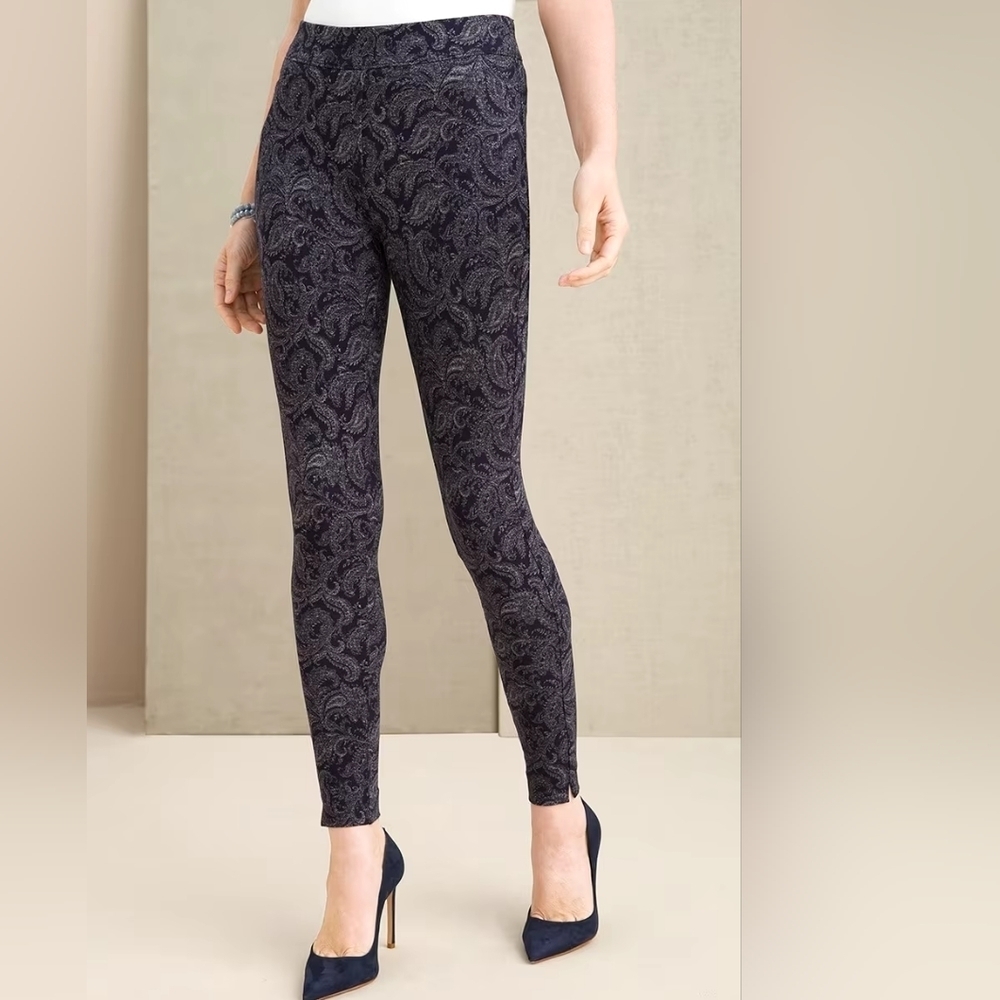 CHICOS paisley leggings 4